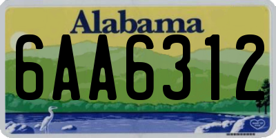 AL license plate 6AA6312
