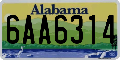 AL license plate 6AA6314