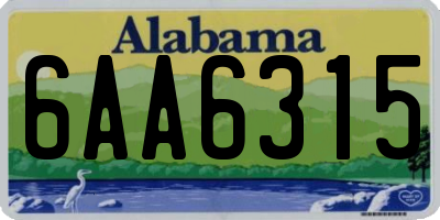 AL license plate 6AA6315
