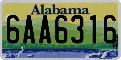 AL license plate 6AA6316