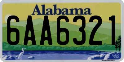 AL license plate 6AA6321
