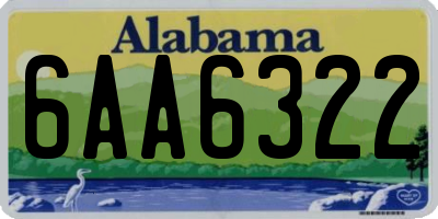 AL license plate 6AA6322