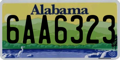 AL license plate 6AA6323