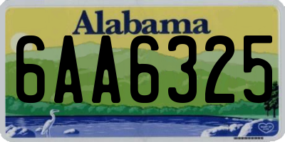AL license plate 6AA6325