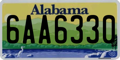 AL license plate 6AA6330
