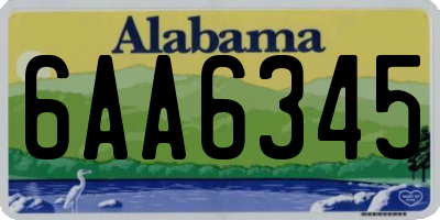 AL license plate 6AA6345