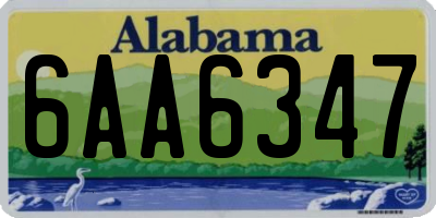 AL license plate 6AA6347