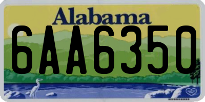 AL license plate 6AA6350