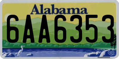 AL license plate 6AA6353