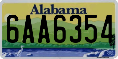 AL license plate 6AA6354