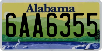 AL license plate 6AA6355
