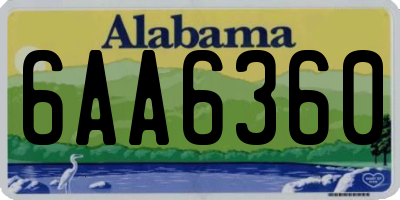 AL license plate 6AA6360