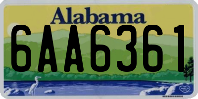 AL license plate 6AA6361