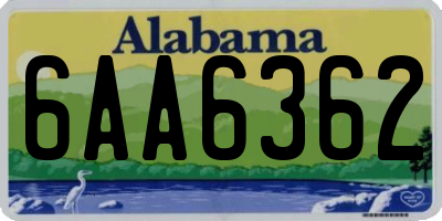 AL license plate 6AA6362