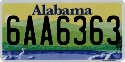 AL license plate 6AA6363