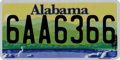 AL license plate 6AA6366
