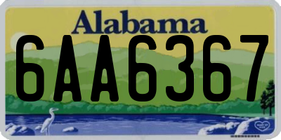 AL license plate 6AA6367