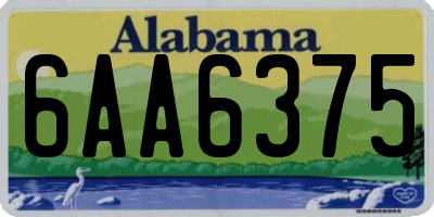 AL license plate 6AA6375