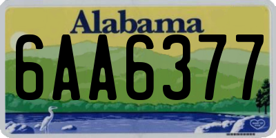 AL license plate 6AA6377