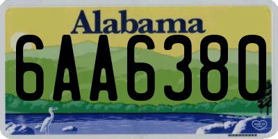 AL license plate 6AA6380