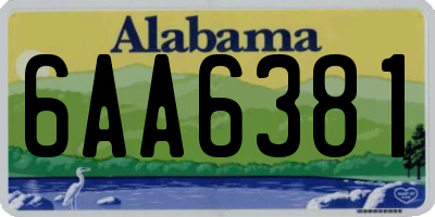 AL license plate 6AA6381
