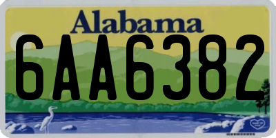 AL license plate 6AA6382