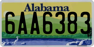 AL license plate 6AA6383