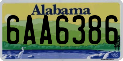 AL license plate 6AA6386