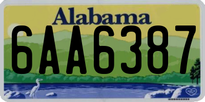 AL license plate 6AA6387