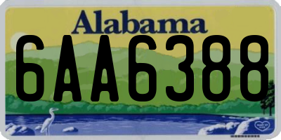 AL license plate 6AA6388