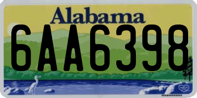 AL license plate 6AA6398