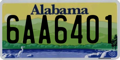 AL license plate 6AA6401