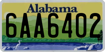AL license plate 6AA6402
