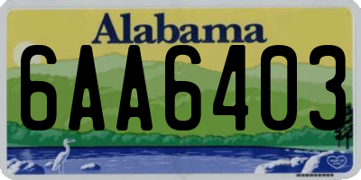 AL license plate 6AA6403