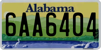 AL license plate 6AA6404