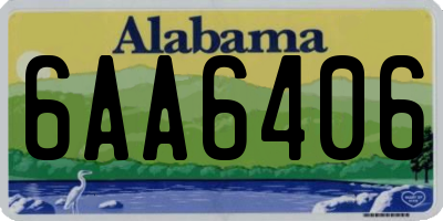 AL license plate 6AA6406