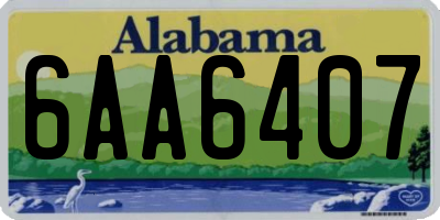 AL license plate 6AA6407