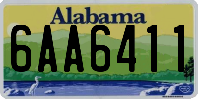 AL license plate 6AA6411