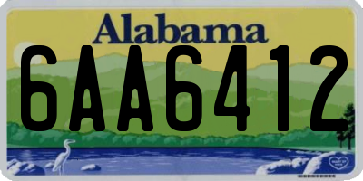 AL license plate 6AA6412