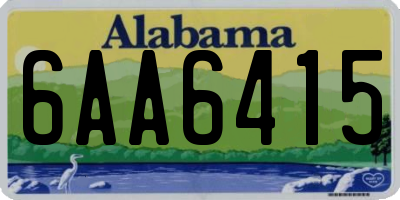 AL license plate 6AA6415