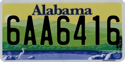 AL license plate 6AA6416