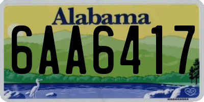 AL license plate 6AA6417