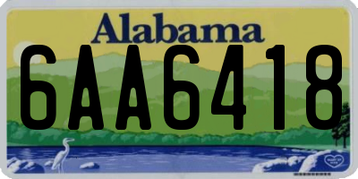 AL license plate 6AA6418