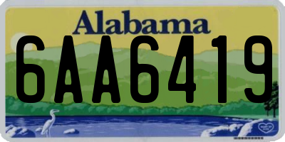 AL license plate 6AA6419