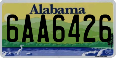 AL license plate 6AA6426
