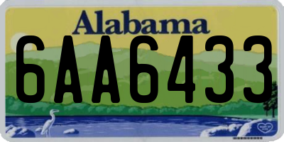AL license plate 6AA6433