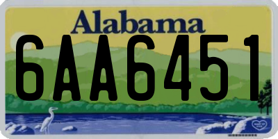 AL license plate 6AA6451