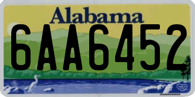 AL license plate 6AA6452