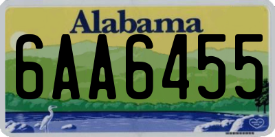 AL license plate 6AA6455