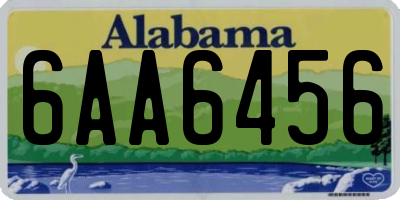 AL license plate 6AA6456